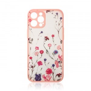 iPhone 13 Pro Max Design virágmintás tok rózsaszín
