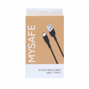 MySafe USB-Type C kábel 1m fekete