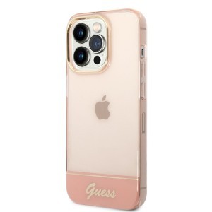 iPhone 14 Pro Max Guess PC/TPU Camera Outline Translucent tok rózsaszín (GUHCP14XHGCOP)