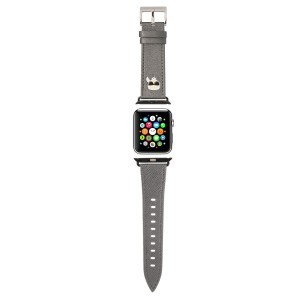 Apple Watch 4/5/6/7/8/SE/Ultra (42/44/45/49mm) Karl Lagerfeld Karl Head PU óraszíj ezüst (KLAWLOKHG)