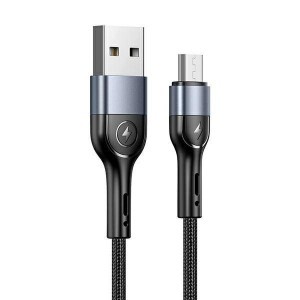 USAMS U55 mikro USB fonott kábel fekete 2A 1m (US-SJ450)