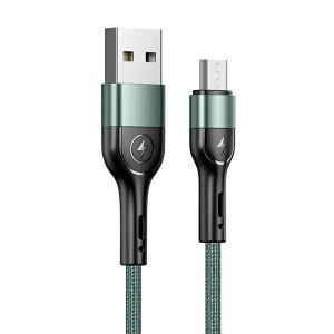 USAMS U55 mikro USB fonott kábel 2A 1m zöld (US-SJ450)