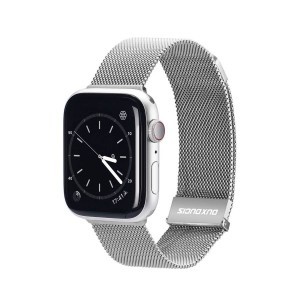 Apple Watch 7 Band 4/5/6/7/8/SE/Ultra (42/44/45/49mm) Dux Ducis Magnetic óraszíj ezüst