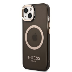 iPhone 14 Plus Guess Translucent MagSafe kompatibilis tok fekete (GUHMP14MHTCMK)