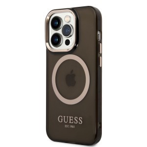 iPhone 14 Pro Guess Translucent MagSafe kompatibilis tok fekete (GUHMP14LHTCMK)
