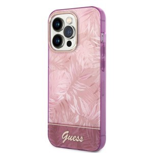 iPhone 14 Pro Max Guess PC/TPU Jungle tok rózsaszín (GUHCP14XHGJGHP)