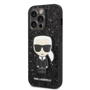 iPhone 14 Pro Max Karl Lagerfeld Glitter Flakes Ikonik tok fekete (KLHCP14XGFKPK)