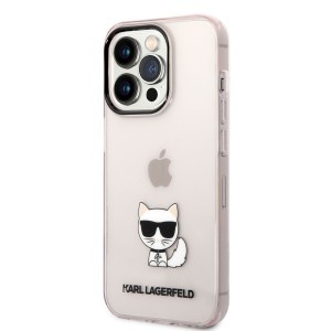 iPhone 14 Pro Karl Lagerfeld Choupette Logo tok rózsaszín (KLHCP14LCTTRI)