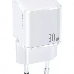 USAMS T45 mini hálózati töltő adapter  1xUSB-C 30 W PD3.0 Gyorstöltés fehér (US-CC148)