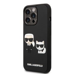 iPhone 14 Pro Max Karl Lagerfeld Karl és Choupette 3D tok fekete (KLHCP14X3DRKCK)