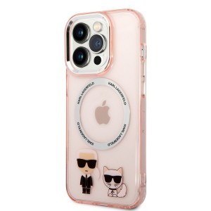 iPhone 14 Pro Max Karl Lagerfeld Karl és Choupette MagSafe kompatibilis tok rózsaszín (KLHMP14XHKCP)