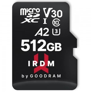 GoodRam memóriakártya microSDXC 512GB UHS-I U3 V30 + adapter, IRDM (IR-M2AA-5120R12)