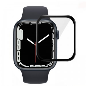 Apple Watch 7 45 mm PMMA kijelzővédő fólia fekete kerettel