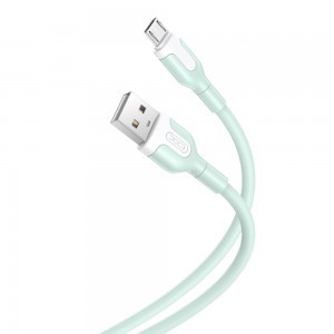 XO NB212 USB - microUSB kábel 1 m 2,1 A zöld