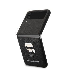 Samsung Galaxy Z Flip 4 Karl Lagerfeld PU Saffiano Ikonik Tok fekete