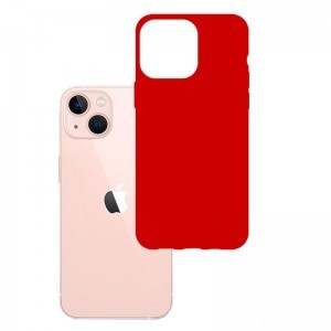 iPhone 14 Plus 3MK matt szilikon tok piros