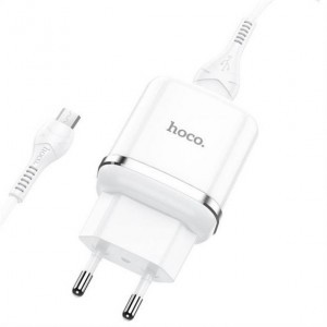 HOCO N3 Hálózati töltő adapter 18W QC3.0 3A + microUSB kábel 1m fehér