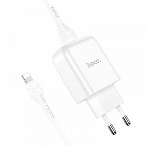 HOCO N2 Vigor hálózati töltő adapter + USB - Lightning kábel 2A fehér