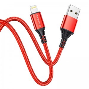 Borofone BX54 Ultra Bright USB - Lightning kábel 2.4A 1m piros