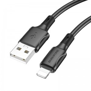 Borofone Succeed BX80 USB - Lightning kábel 2.4A 1m fekete