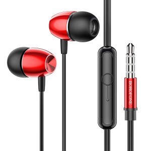 Borofone BM57 Platinum Vezetékes fülhallgató 3.5mm jack piros