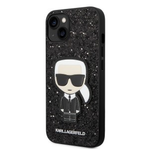 iPhone 14 Karl Lagerfeld Glitter Flakes Ikonik tok fekete (KLHCP14SGFKPK)