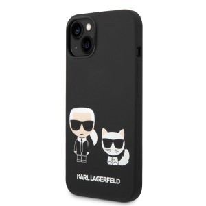 iPhone 14 Karl Lagerfeld  Karl és Choupette szilikon tok fekete (KLHCP14SSSKCK)