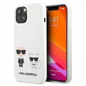iPhone 14 Karl Lagerfeld  Karl és Choupette szilikon tok fehér (KLHCP14SSSKCW)