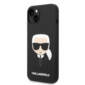 iPhone 14 Karl Lagerfeld Karl Head MagSafe szilikon tok fekete (KLHMP14SSLKHBK)
