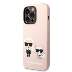 iPhone 14 Pro Max Karl Lagerfeld  Karl és Choupette szilikon tok rózsaszín (KLHCP14XSSKCI)