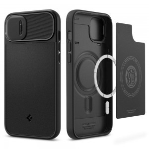 iPhone 14 Spigen Optik Armor MagSafe-kompatibilis tok fekete (ACS05070)