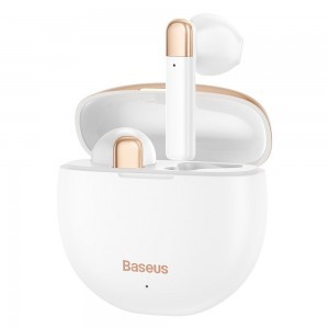 Baseus Encok W2 vízálló IPX4 vezeték nélküli fülhallgató Bluetooth 5.0 TWS fehér (NGW2-02)