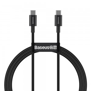 Baseus Superior USB Type-C - USB Type-C kábel Quick Charge / Power Delivery / FCP 100W 5A 20V 1m fekete (CATYS-B01)