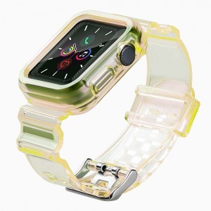 Apple Watch 4/5/6/SE 44mm Strap Light óraszíj és tok sárga