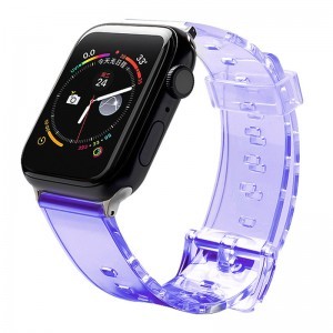 Apple Watch 4/5/6/7/8/SE/Ultra (42/44/45/49mm) Strap Light Silicone óraszíj lila