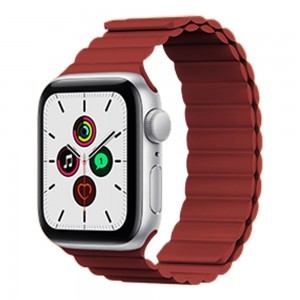 Apple Watch 4/5/6/7/8/SE/Ultra (42/44/45/49mm) Kingxbar mágneses óraszíj piros
