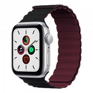 Apple Watch 4/5/6/7/8/SE (38/40/41mm) Kingxbar mágneses óraszíj burgundy