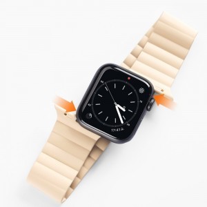 Apple Watch 4/5/6/7/8/SE/Ultra (42/44/45/49mm) Dux Ducis mágneses óraszíj bézs
