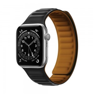 Apple Watch 4/5/6/7/8/SE/Ultra (42/44/45/49mm) Mágneses óraszíj fekete