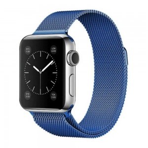 Apple Watch 4/5/6/7/8/SE/Ultra (42/44/45/49mm) rozsdamentes acél mágneses óraszíj kék