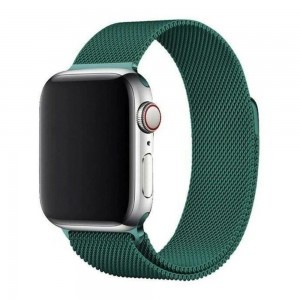 Apple Watch 4/5/6/7/8/SE/Ultra (42/44/45/49mm) rozsdamentes acél mágneses óraszíj zöld