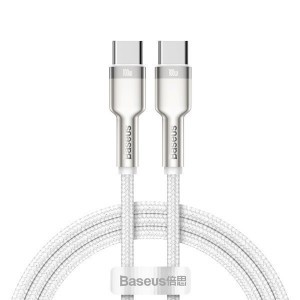 Baseus Cafule Metal Data USB Type C - USB Type C kábel PD 100 W 1 m fehér