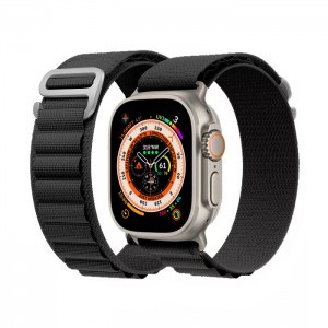 Apple Watch 4/5/6/7/8/SE (38/40/41mm) alpesi pánt, óraszíj fekete Alphajack