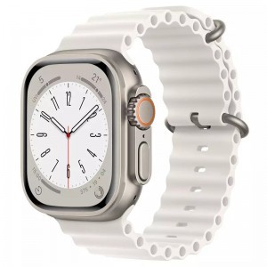 Apple Watch 4/5/6/7/8/SE (38/40/41mm) óceán szilikon óraszíj fehér Alphajack