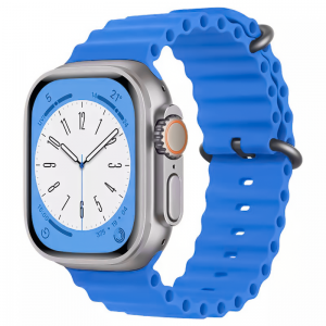 Apple Watch 4/5/6/7/8/SE (38/40/41mm) óceán szilikon óraszíj tengerkék Alphajack