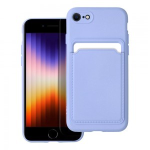 iPhone 7/8/SE 2020/SE 2022 Card Case Szilikon tok hátlapi kártyatartóval lila