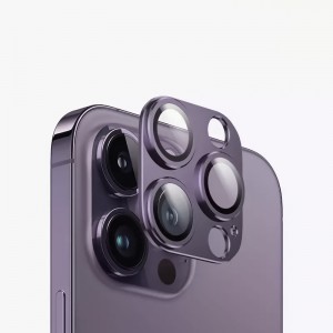 iPhone 14 Pro/14 Pro Max kameralencsevédő 9H üveg mélylila Alphajack