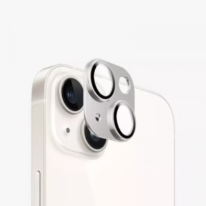iPhone 14/14 Plus kameralencsevédő 9H üveg ezüst Alphajack