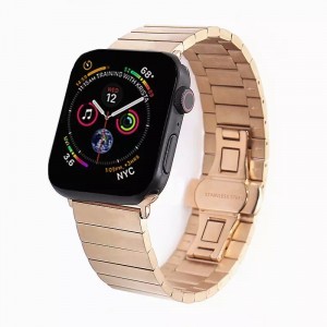 Apple Watch 4/5/6/7/8/SE (38/40/41mm) fém óraszíj rose gold Alphajack