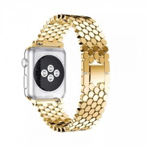 Apple Watch 4/5/6/7/8/SE (38/40/41mm) fém luxury óraszíj arany Alphajack